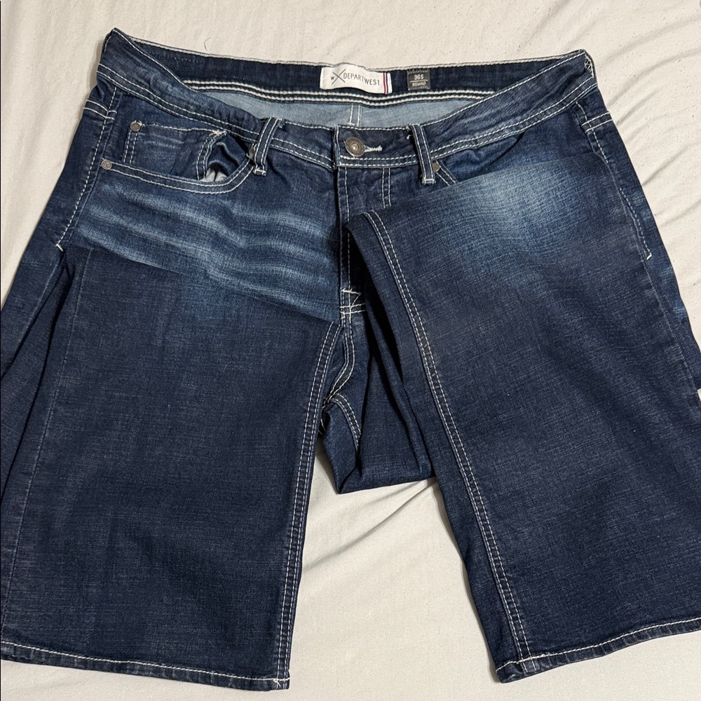 Express Men's Dark Blue Denim Shorts